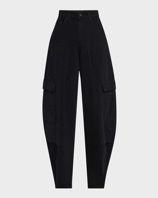 Barrel-Leg Mesh Carpenter Jeans